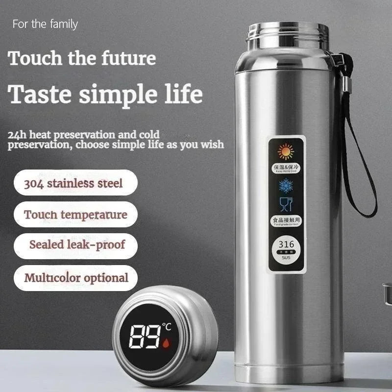 Stainless Steel Water Bottle with Intelligent Temperature Sensor